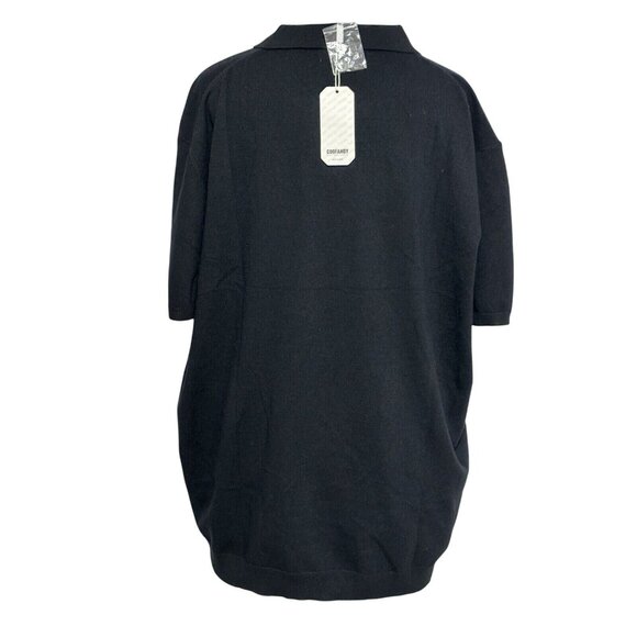 Coofandy Black XXL Mens Polo Shirt 80% Viscose 20% Polyester - Picture 3 of 5